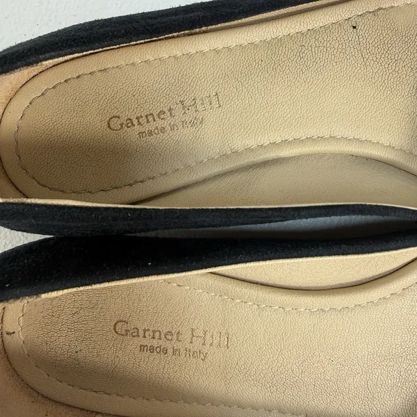 Garnet Hill Women's 8.5 Pippa Modern Ballet Flats Black Suede Leather Made Italy - Image 6