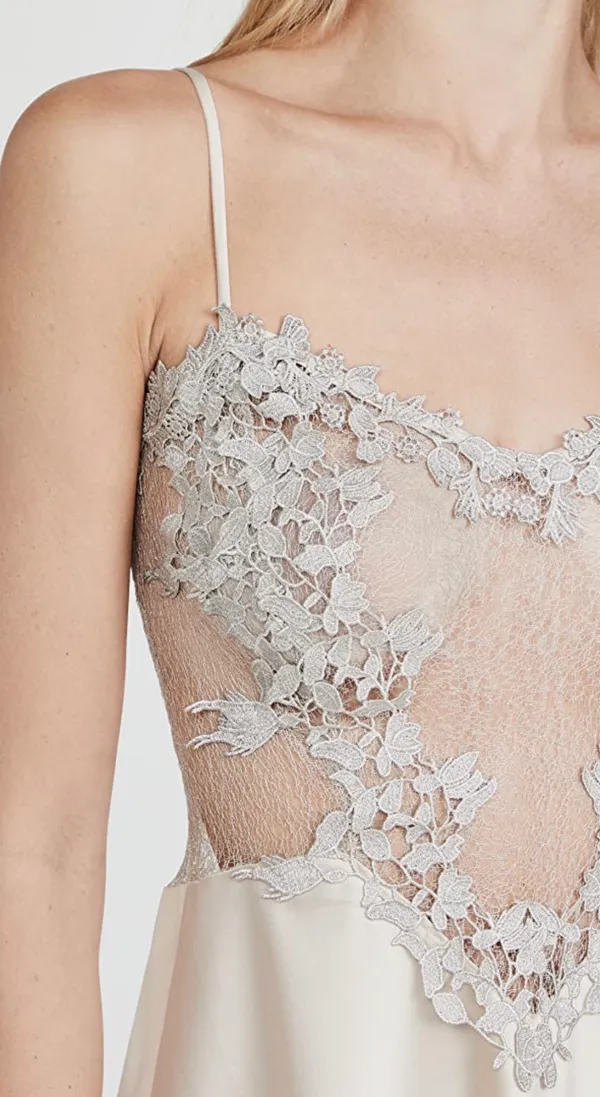 Champagne Showstopper Metallic Lace Long Gown - Image 4