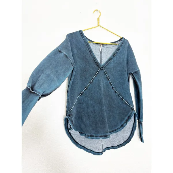Free People Westeros Distressed Sweatshirt Size Small Bohemian Oversized - Image 9