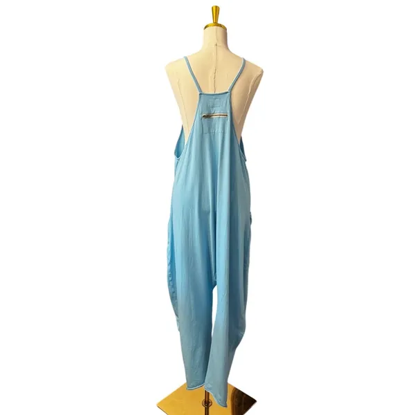 Free People FP Movement Hot Shot Jumpsuit Light Blue Size Large One Piece Boho - Image 3