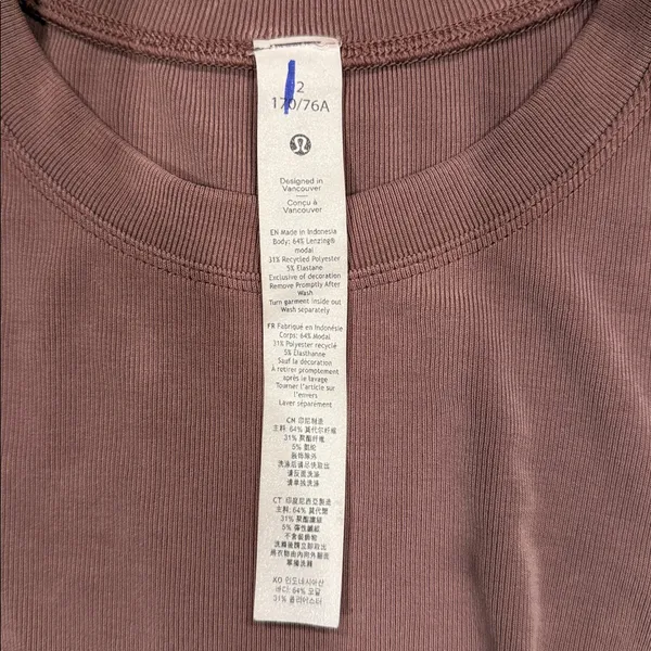 lululemon athletica Women’s 2 Mauve color Crop Top - Image 2