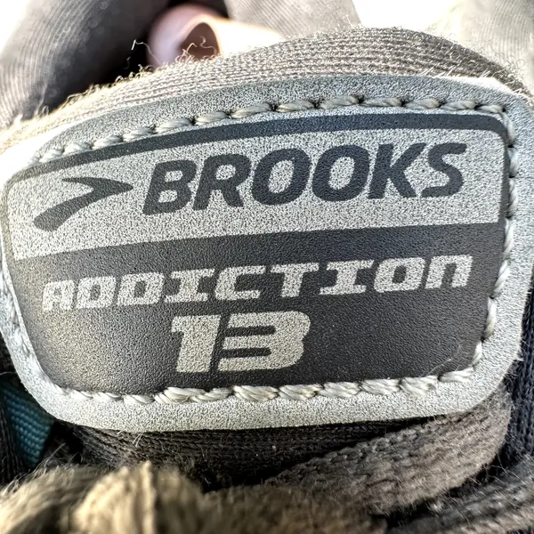Brooks Addiction 13 Running Sneakers Shoes Lace Up Athletic Gray Blue 8 Wide - Image 6