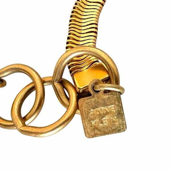 Vintage Anne Klein Gold Tone Cross Statement Necklace - Image 10