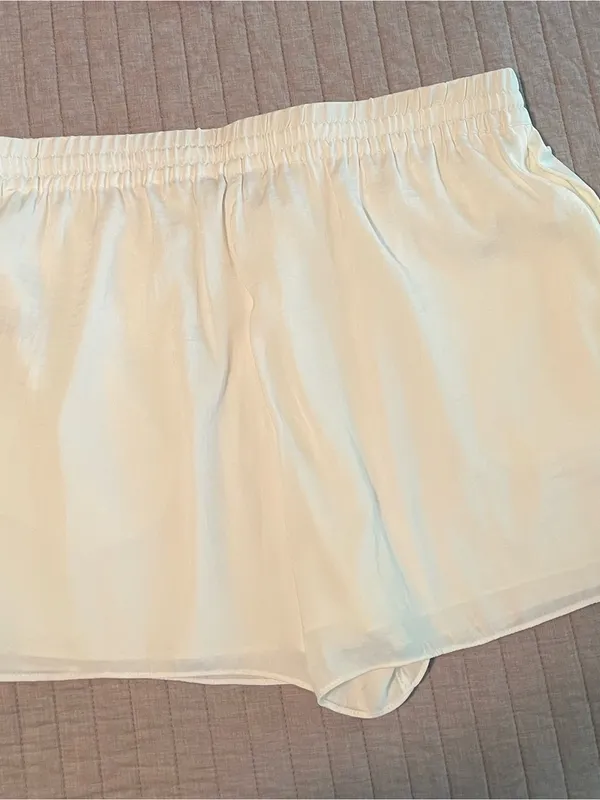 Naked Zebra White Elastic Waist Drawstring Shorts - Image 3