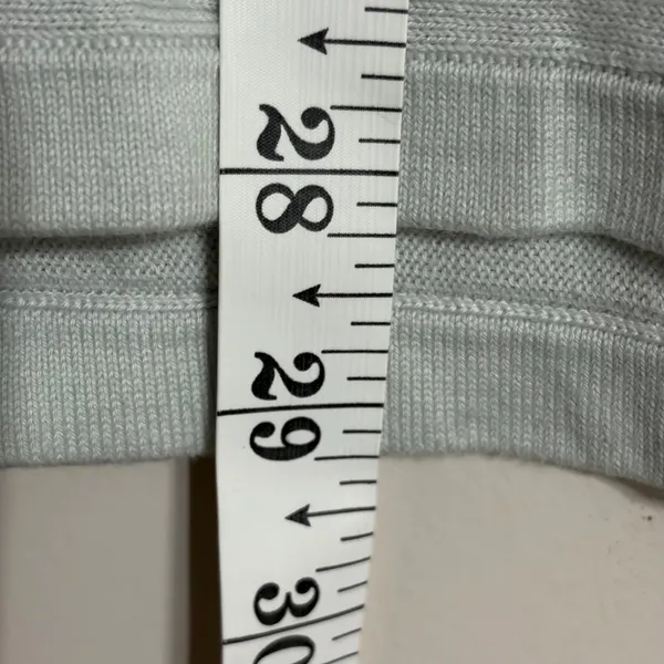 Lululemon 100% Cotton Long Sleeve‎ Knit Sweater Light Blue Mint Green Size 4 - Image 8