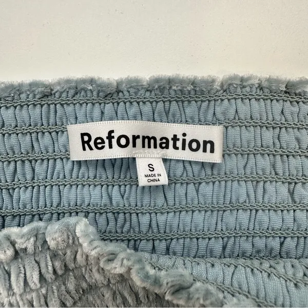 Reformation Albi Velvet Mini Dress - Image 4