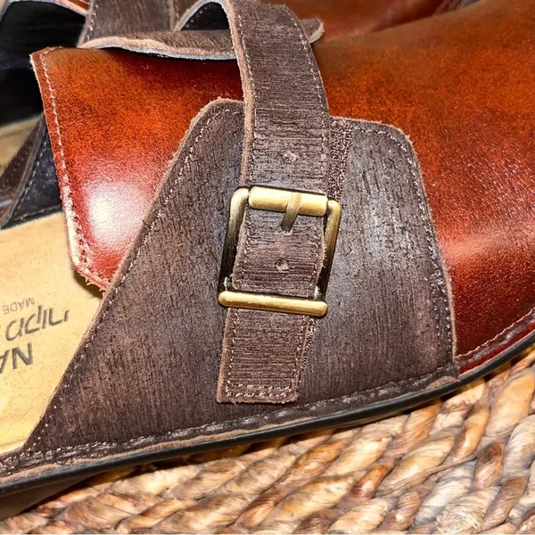 NAOT Avignon Everyday Clog Luggage Brown / Mine Brown Leather Strap 9 EXC COND - Image 8