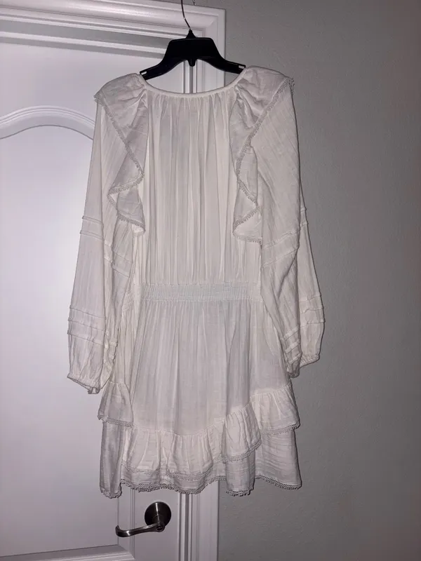 Boutique White Ruffle Dress - Image 4