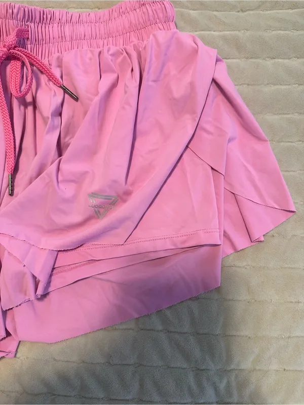 Amazon Women’s Pink Layered Athletic Shorts - Image 4