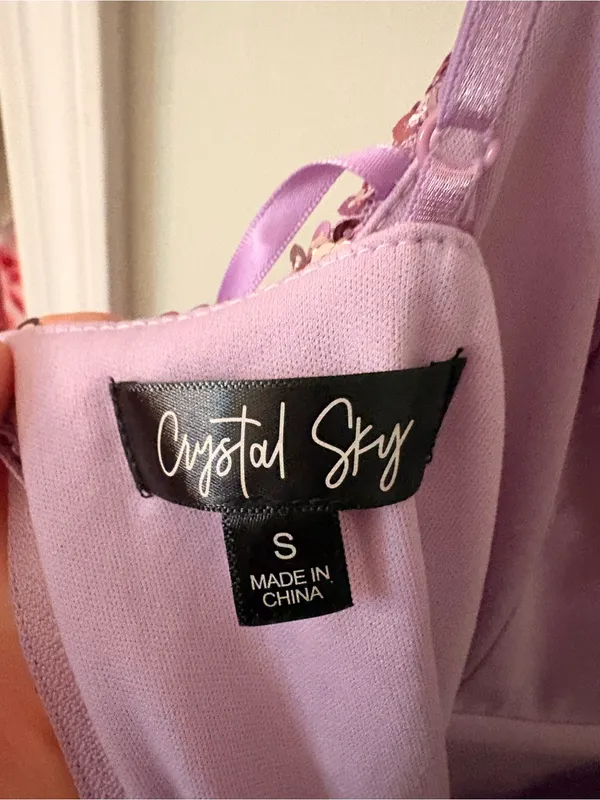 crystal sky mini sequin dress size Small Purple - Image 5