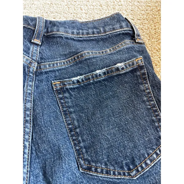 Gap Mom Jean High Rise Size 24/00R Dark Wash Blue Distressed Vintage Style - Image 8