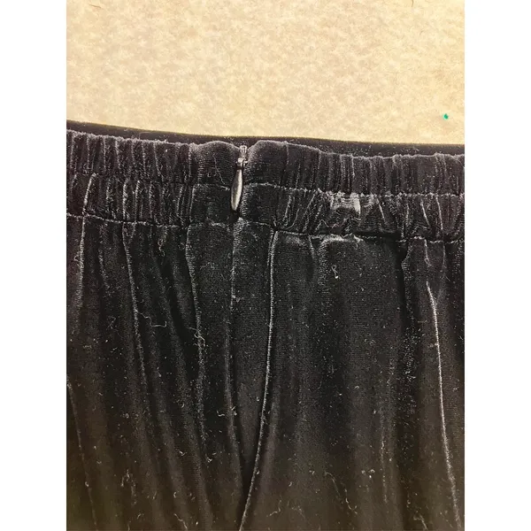 R&K Evenings Velvet Maxi Skirt Womens 12 Black Excellent High‎ Slit Vintage 90s - Image 6