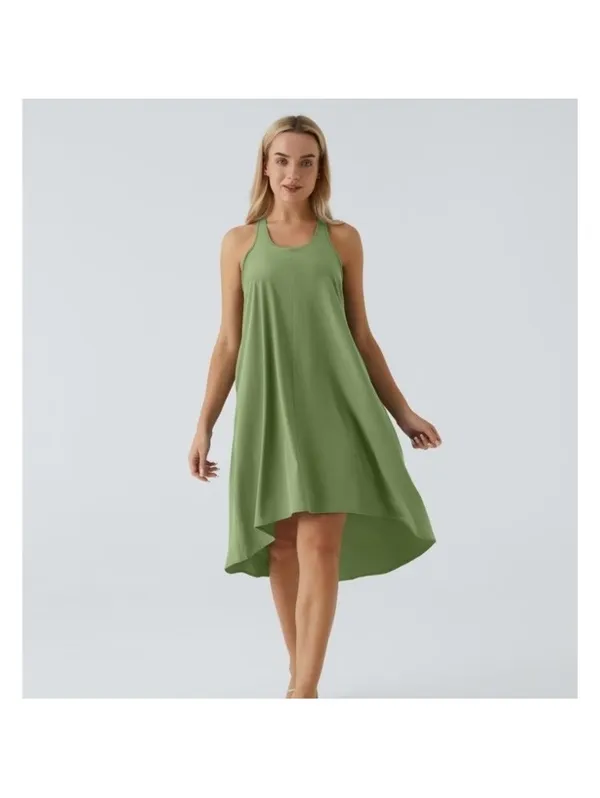 Halara RacerPocket High Low Flowy Midi Dress in Hot Wasabi Green Women’s Large - Image 13