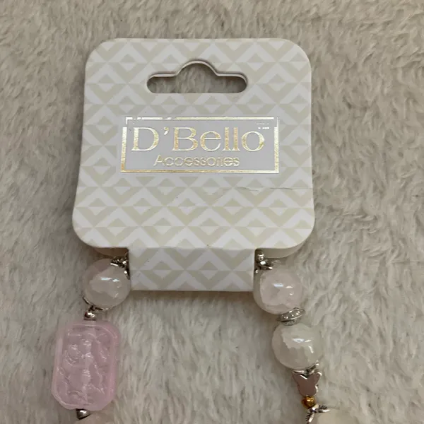 D’Bello Pink Glass gold silver tone bracelet - Image 5