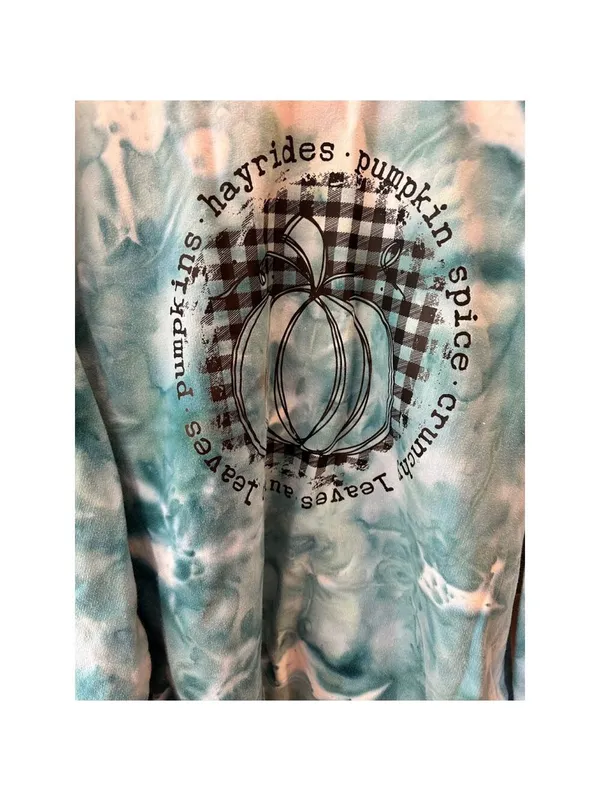 Pumpkin Spice Tie Dye Sweatshirt XL – Fall Boutique Crewneck - Image 6