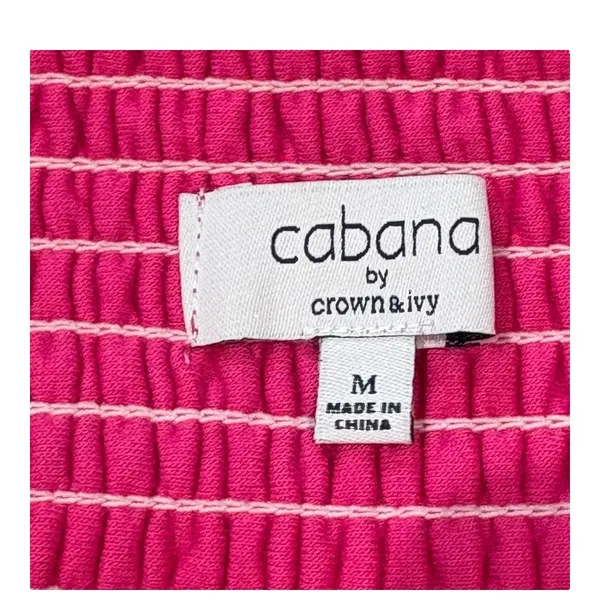 Cabana by Crown &‎ Ivy Mini Skirt Womens Medium Power Pink Smocked Tiered Ruffle - Image 7