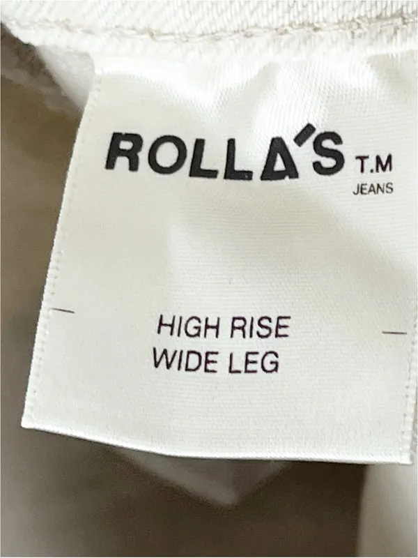 ROLLA’S Cream Sailor High Rise Wide Leg Denim Jeans Size 26 Neutral Preppy Boho - Image 3