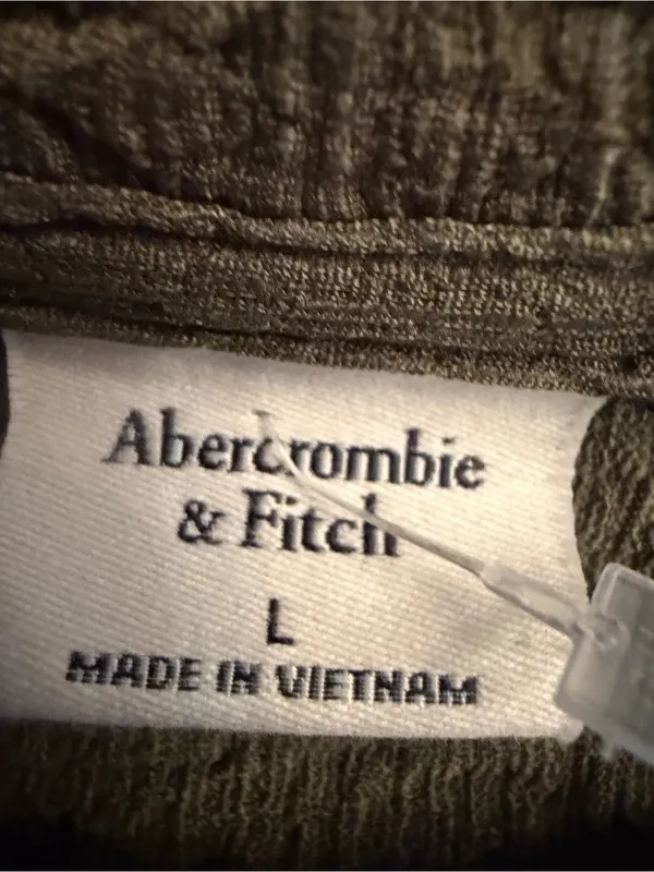Abercrombie Olive Textured Short-Sleeve Top - Image 5