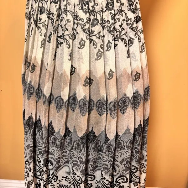 Laundry by Shelli‎ Segal Silk Blend Midi Dress Size 6 Black Empire Waist - Image 6