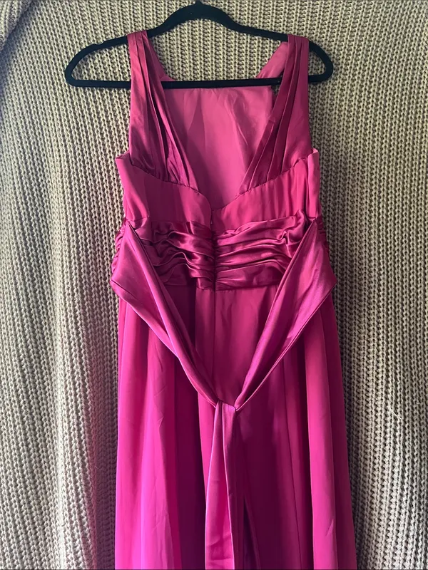 David's Bridal Fuchsia Sleeveless Maxi Dress - Image 8
