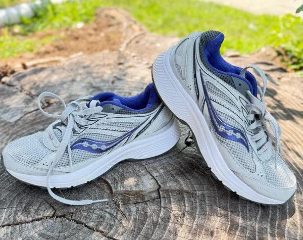 Saucony Cohesion Running Shoes GRAY/Blue Lace Up Womens Shoes - Image 6