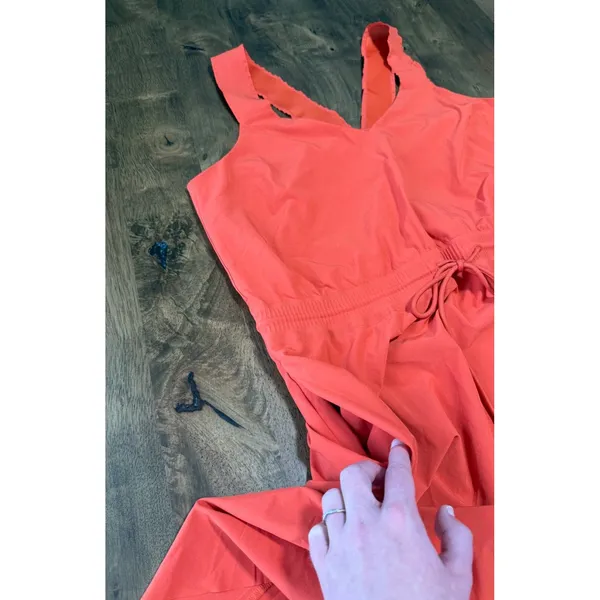 EUC Womens‎ Athleta Savannah Strap Mini Dress athletic orange stretch size L - Image 8