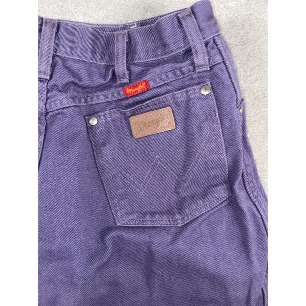 VTG Women's 90s Purple Wash Denim Wrangler Jeans 13/14x34(38x34) Cowgirl Cut USA - Image 6