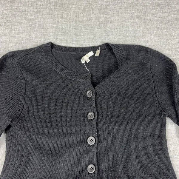 Vince‎ Cardigan Womens S Black 85% Cotton 15% Cashmere Crew Neck Lightweight - Image 4