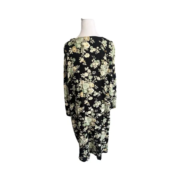 POL Womens‎ Floral Kimono Cardigan Black Green Boho Open Front One Size OS - Image 4