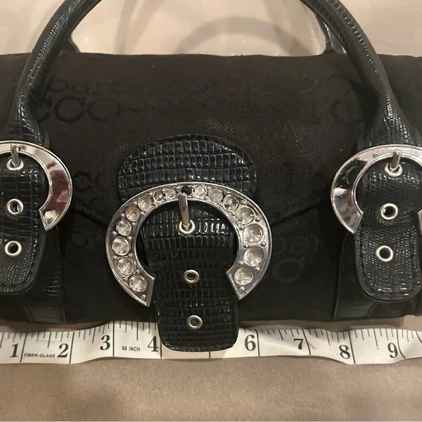 Bag Chic Black Satchel with Silver Buckle Accents by ROCCOBAROCCO/lovely clean - Image 3