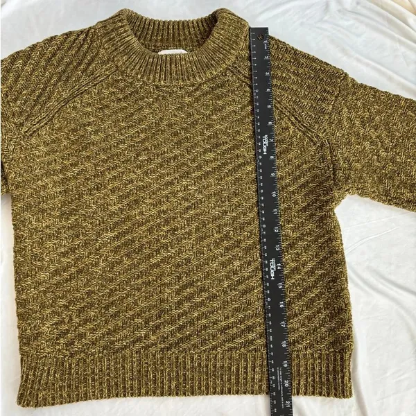 Target Universal Thread Chunky Knit Moss Green Pull Over Sweater Cotton Small - Image 6