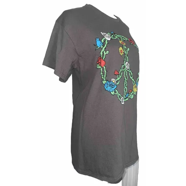 D O M Print Peace Sign T Shirt Women's Medium LTOP651 - Image 3