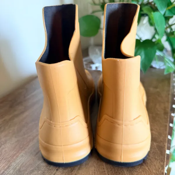 Womens EU 41 Tan‎ Brown Waterproof Ankle Rain Bots Lug Sole Pull On Outdoor Wet - Image 4