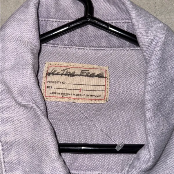 Free People Lavender Frayed Edge Denim Jacket (small) - Image 2