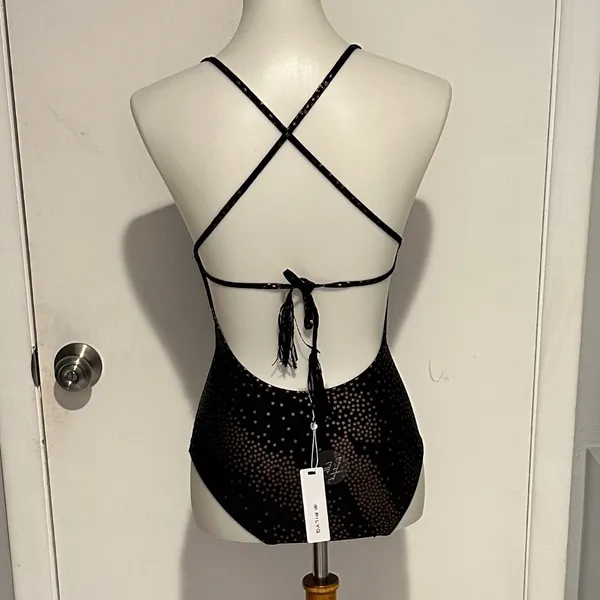 PilyQ Gold Star Metallic Farrah Swimsuit - Size‎ S - New With Tags. - Image 5
