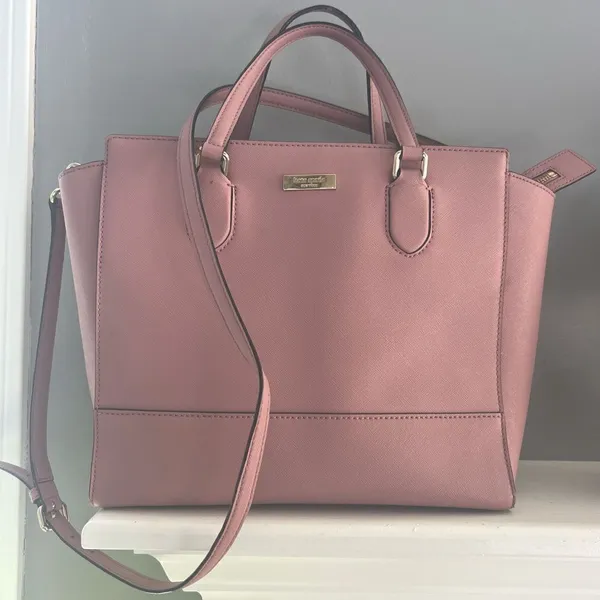 Kate Spade Hadlee Laurel Way Dusty Peony Pink Leather Handbag Purse Satchel - Image 2