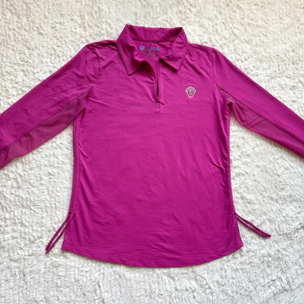 IBKUL 1/4 Zip Adjustable Length Long Sleeve Polo M UPF 50 Tennis Pickleball Golf - Image 2
