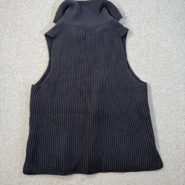 Madewell Half-Zip Sweater Vest Women's Large Navy Blue Knit Wool Blend - Image 9