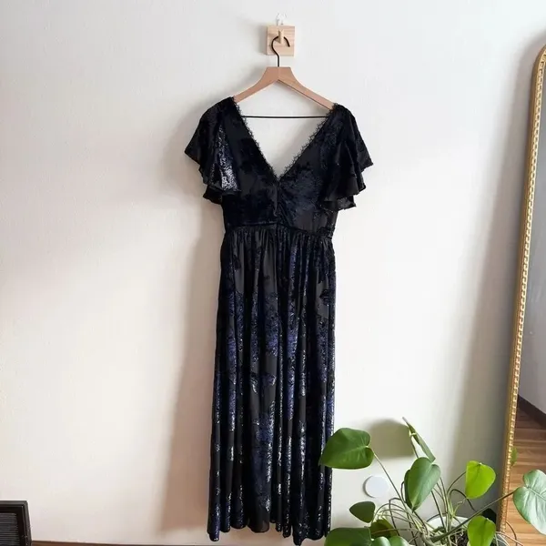 New Marchesa Notte Burnout Velvet Dress Size 4 - Image 6