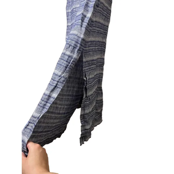 Pure Jill Blue Striped Pattern Scoop Neck Linen Sleeveless Maxi Dress‎ Medium - Image 6