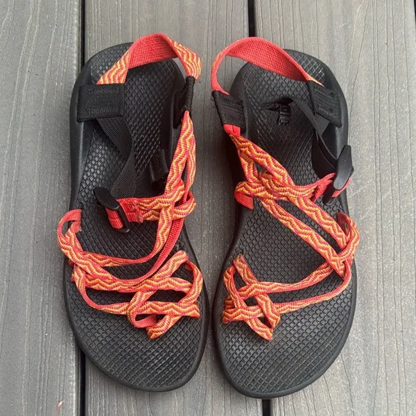 Chacos Pink and Orange Sandals with Adjustable Straps - Image 5