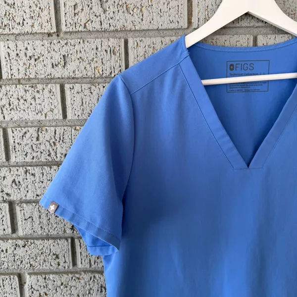 Figs Casma Three Pocket Scrub Top Size L Ceil Blue Hospital Uniform Nurse - Image 8