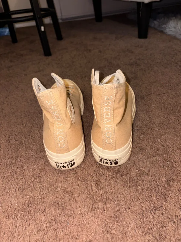 Tan Converse High-Top Platform Sneakers - Image 2