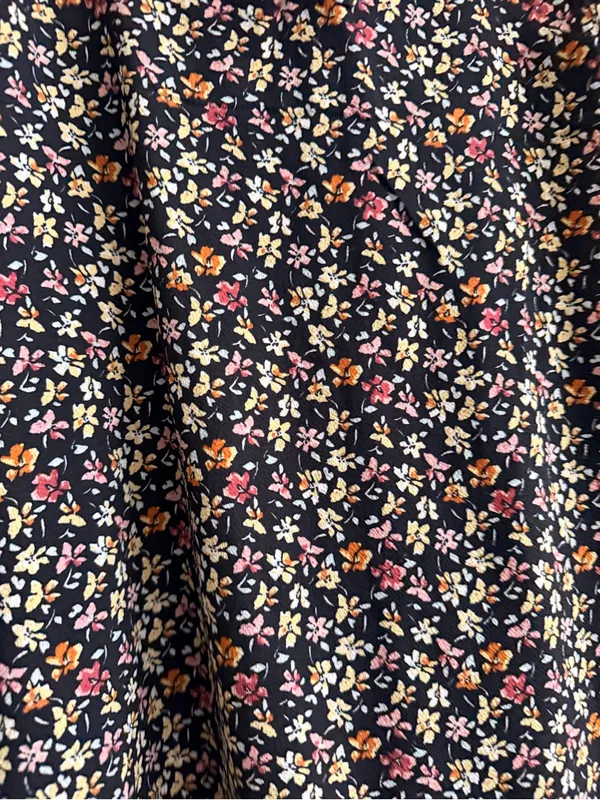 Mimi Chica Black Floral Puff-Sleeve Mini Dress - Image 4