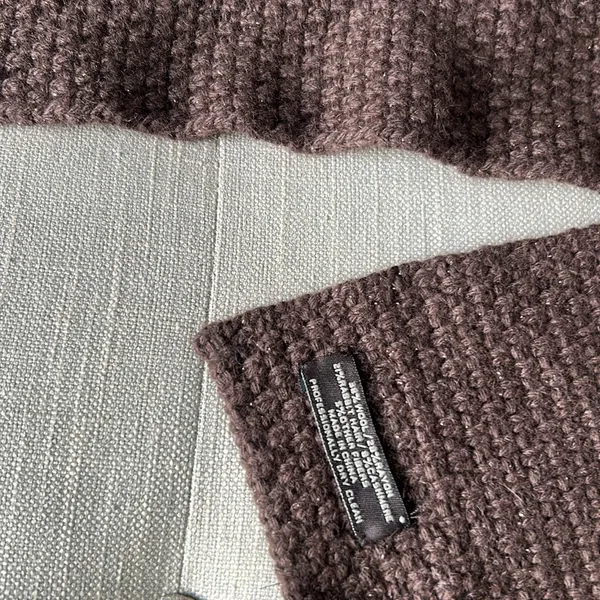 Coach Wool Blend Knit Brown Scarf One Size - Image 6