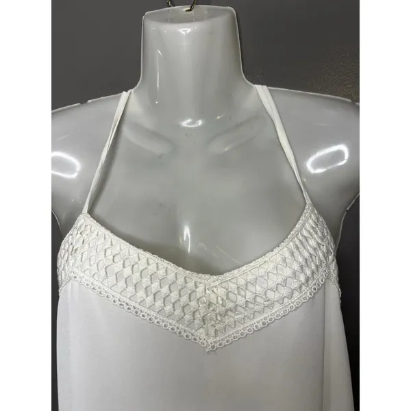 Naked Zebra Dress Womens Medium White Crochet Sweetheart Strappy Slip Sundress - Image 2