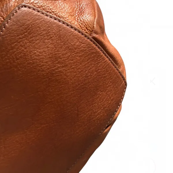 J.Crew Brown Leather Turnlock Double Handles Satchel Shoulder Bag - Image 6