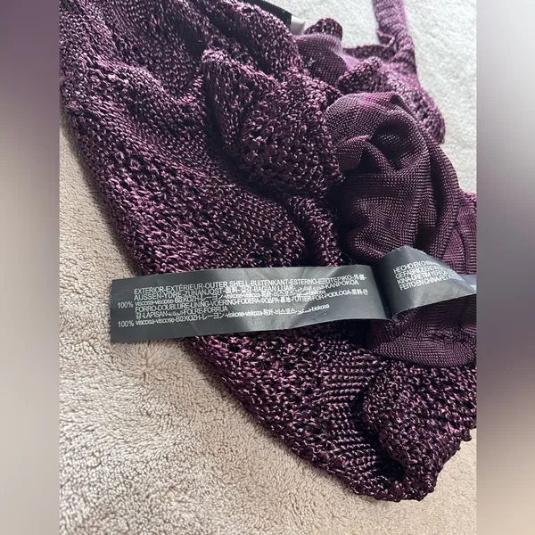ZARA Knit Silky Stretch Plum Purple Lined Sweater Tank Top Women’s Sz M EUC - Image 6