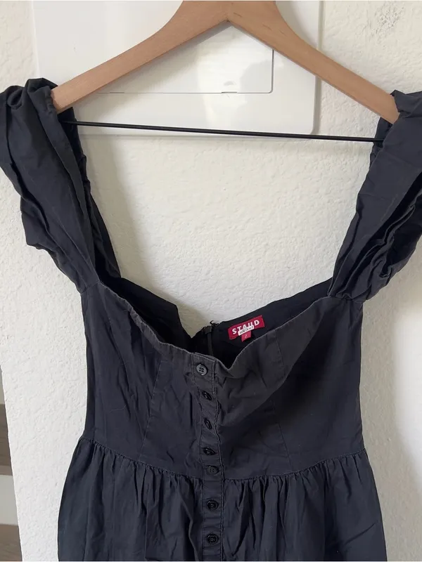 Staud Elio Off The Shoulder Dress in Black - Image 5