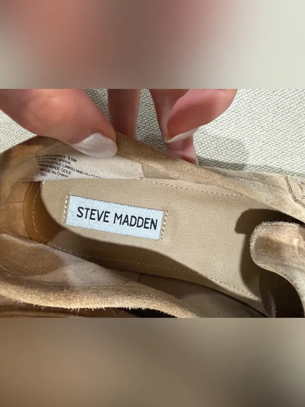 Steve Madden Suede Loafers in Light Beige with Gold Bit - Image 4
